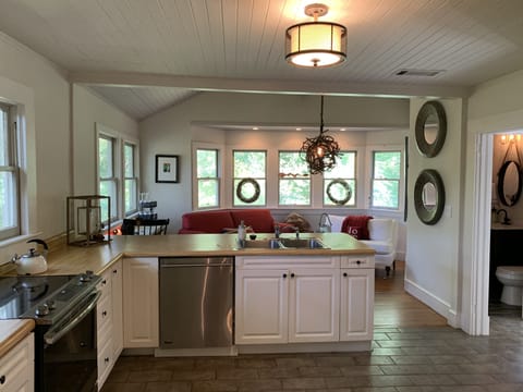 Kitchen looking towards kitchen living room