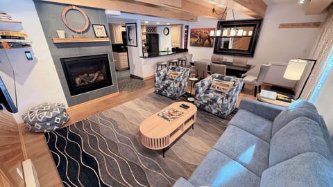 Living area with gas fireplace