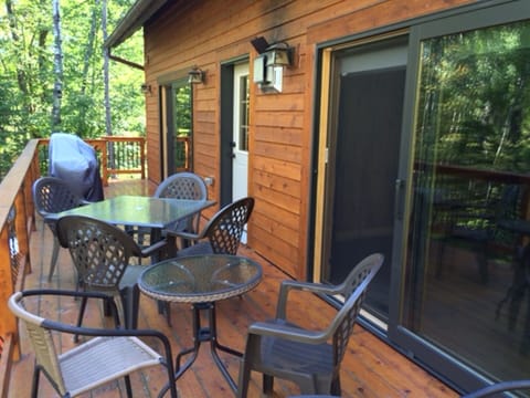 Deck Dining -- A large deck with gas grill and seating for 8-11.