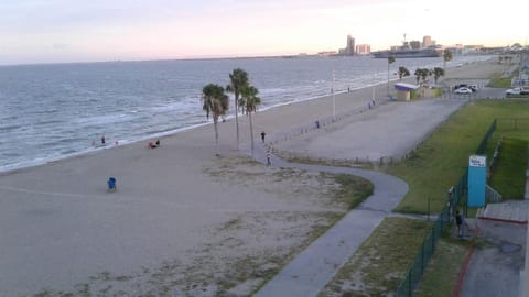 This is the balcony view of downtown Cc.Take boardwalk to shops and restaurants.