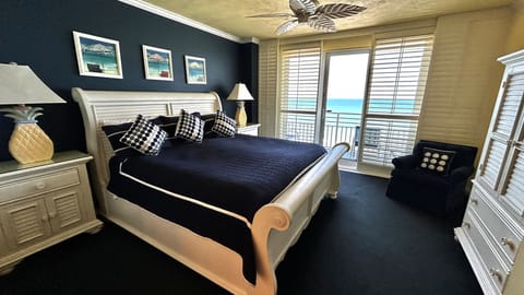 Master Bedroom with an Ocean Front View & Balcony!