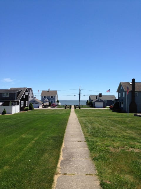 View down the pathway to beach- from our lawn- 1 minute walk away 
