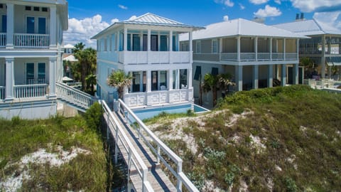 Beach Front View of My Blue Heaven with Private Walk Down- Note no pool on site.