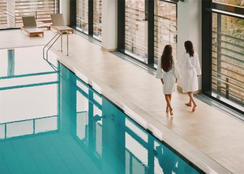 Indoor pool, open 6:00 AM to 11:00 PM, sun loungers