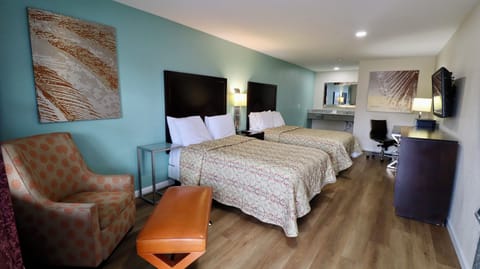 Standard Room, 2 Double Beds, Non Smoking | Desk, laptop workspace, free WiFi, bed sheets