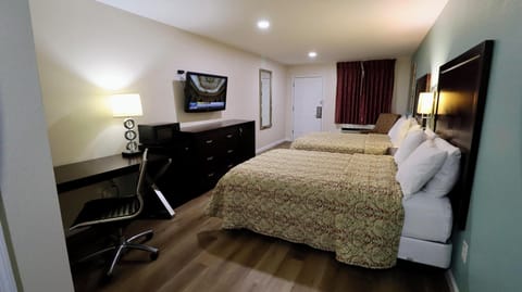 Standard Room, 2 Double Beds, Non Smoking | Desk, laptop workspace, free WiFi, bed sheets