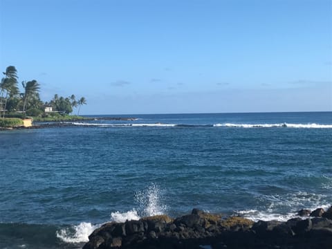 The amazing view from our lanai looking east at the Pacific Ocean!