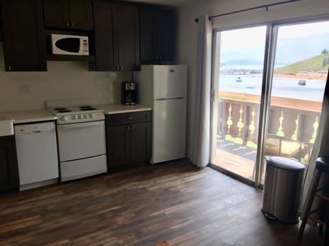 View from the living room/kitchen