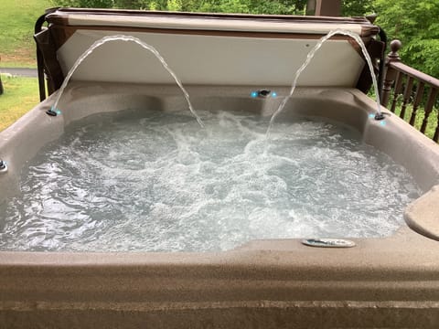 Soak and relax in the premium alpine hot tub