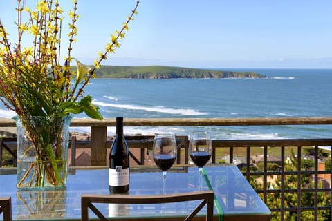 Enjoy a drink on the deck with an amazing view.