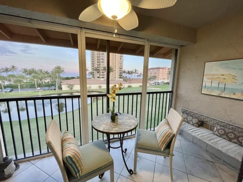 Enjoy watching the sun rise and golfers from your screened patio.