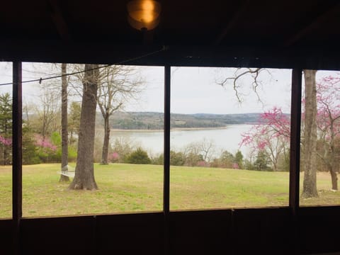 lake view from cabin kitchen & screened porch