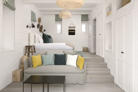 Superior Double or Twin Room, Partial Sea View (Poternes) | Living area | Flat-screen TV