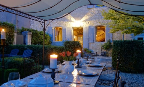 Maison de la Paix - late evening outdoor medieval feast. So French! Dordogne.
