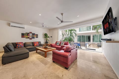 Main living area open to pool.
