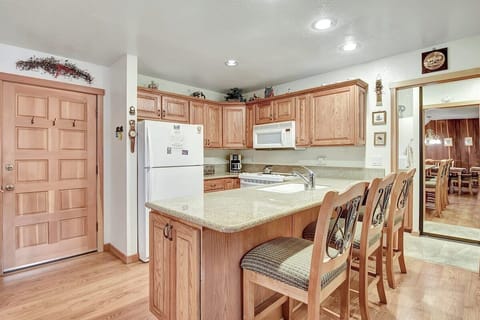 Kitchen bar with additional seating