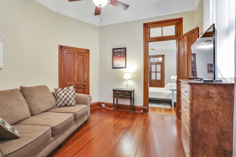 Bedroom #2 with Queen sofa sleeper and flat screen TV.