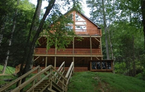 View of the exterior from the stairs that lead down to the dock