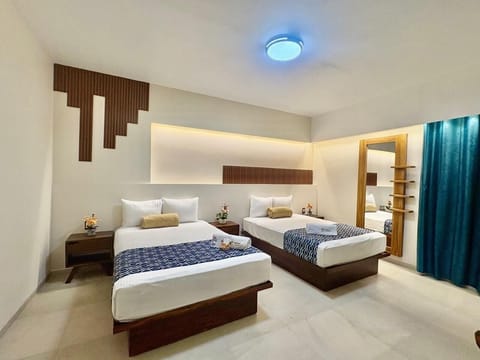Basic Double Room, 2 Queen Beds, Accessible, Garden View | Balcony view