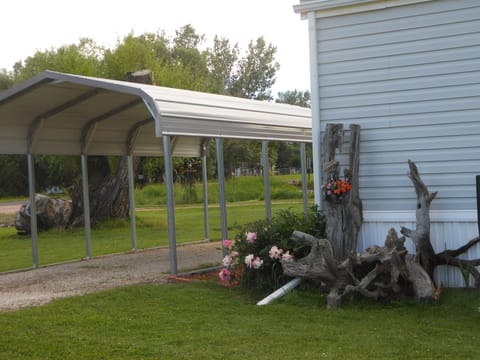 Carport at front side of house.