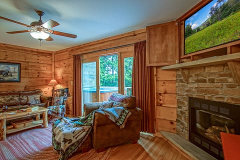 The living room is located on the 2nd floor and has a gas fireplace,