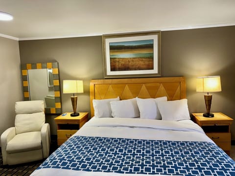 Standard Room, 1 King Bed, Non Smoking | Minibar, iron/ironing board, WiFi (free), bed sheets