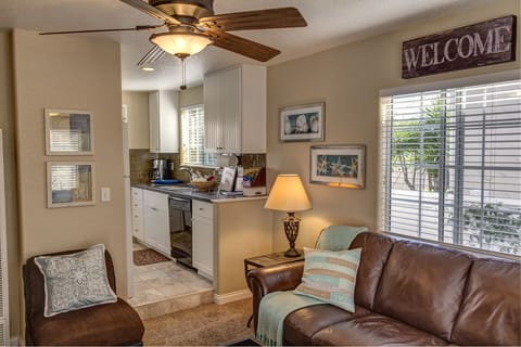 Carlsbad Beach Cottage living room and kitchen