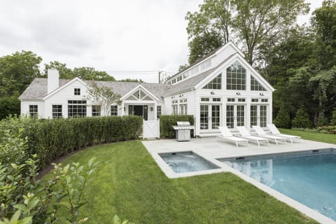Safety gates,  privet-enclosed,  private pool, spa, and pool house.  
