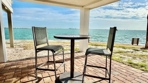 Enjoy sunrise and sunset views from the communal patio.