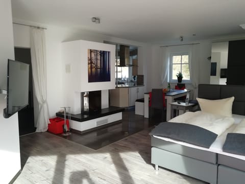 Comfort Suite, Patio (Nr. 10) | Hypo-allergenic bedding, desk, laptop workspace, blackout drapes