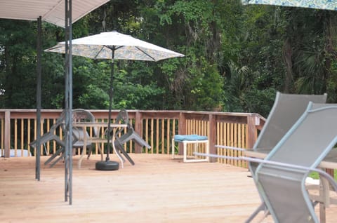 Our latest improvement - New Back Yard Deck overlooking the Rainbow River...