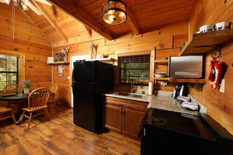 Kitchen with modern amenities. 
Keurig coffee maker. 