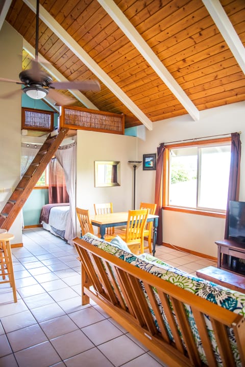 living area and loft