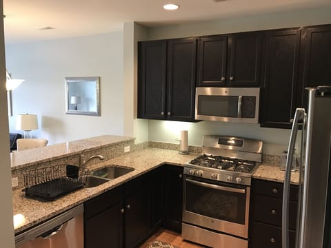 Kitchen is open to the dining area