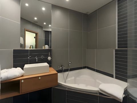 Suite | Bathroom | Free toiletries, hair dryer, towels, toilet paper