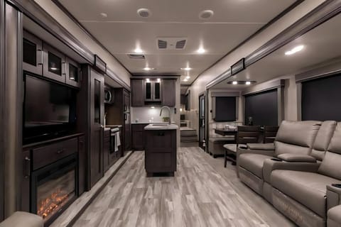 Glamping RV | Living area | 42-inch Smart TV with digital channels, Netflix, Hulu