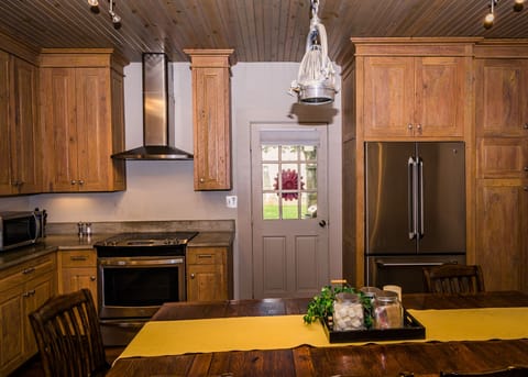 From our kitchen, you can step right onto our spacious patio.