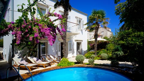 View of the villa and pool