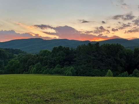 Sunset on our thirty-six acre farm.