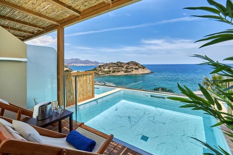 Superior Double Room, Individual Pool, Sea View | Premium bedding, minibar, in-room safe, desk
