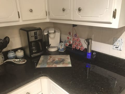 Keurig coffee cups are complimentary. Help yourself.