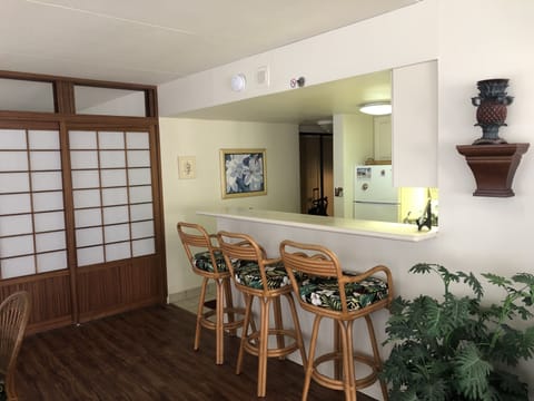 Partial kitchen view and condo entry/exit