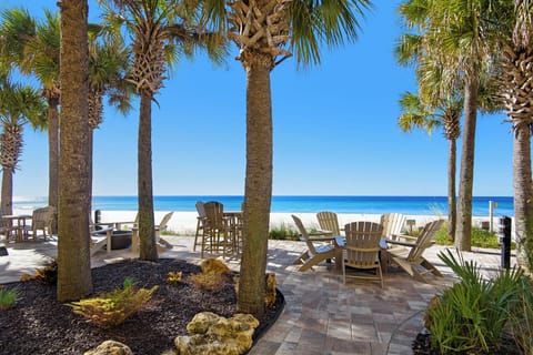 Cozy up by the four outdoor fire pits lit year round