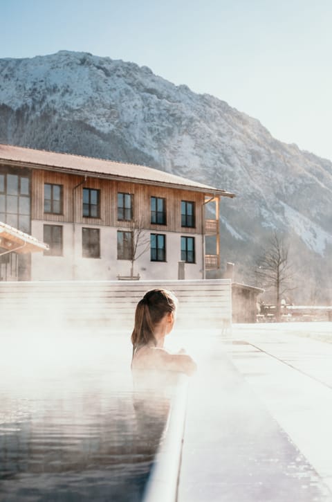 Indoor pool, outdoor pool, sun loungers