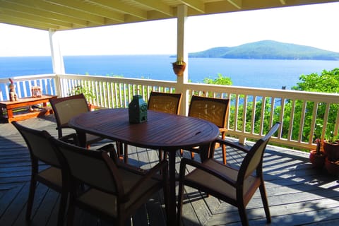 Fresca Dinning from outdoor covered deck off the living room