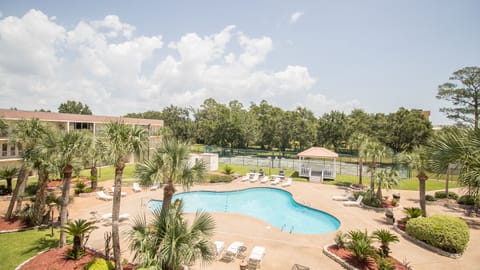 Balcony overlooking the pool