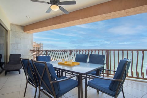 The patio is large and inviting