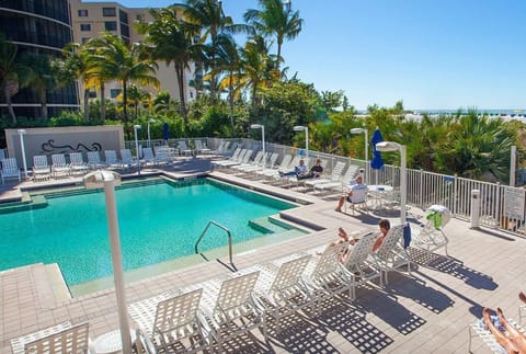 Dive into the heated outdoor pool after a great day.