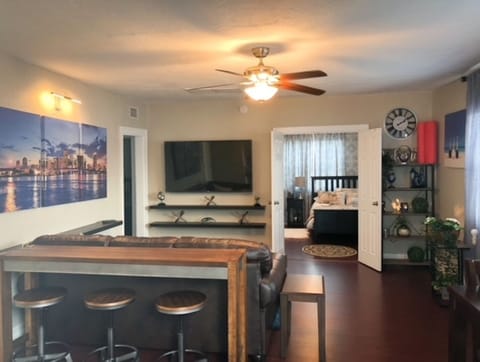 Living room (Bedroom 1 in the background)