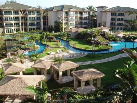 Fabulous serpentine pool and pool side cabanas